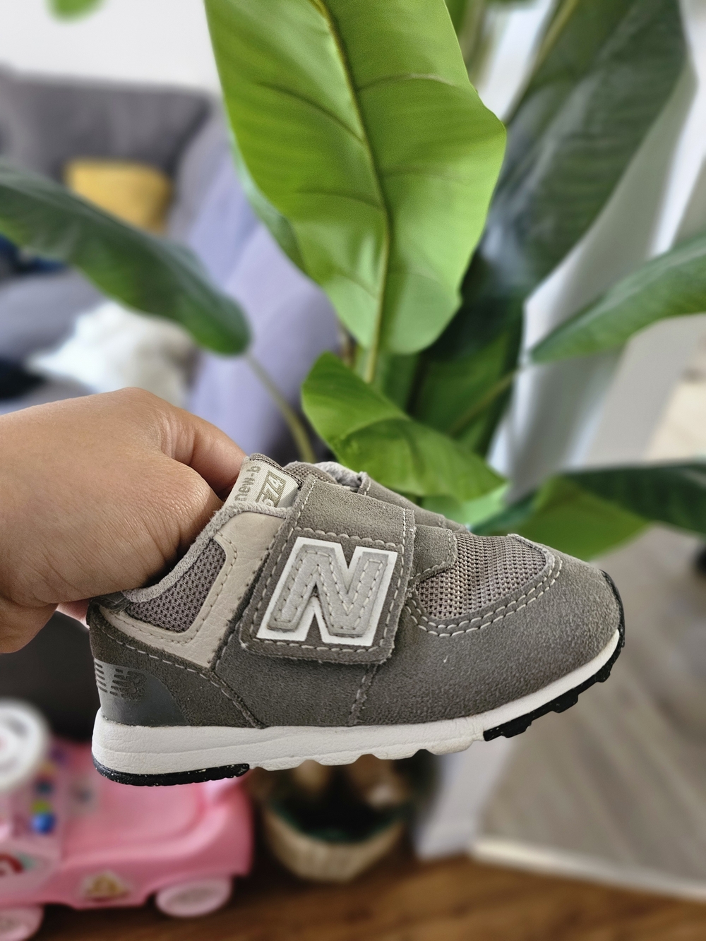 New Balance Kids Gray Velcro Athletic Sneaker
